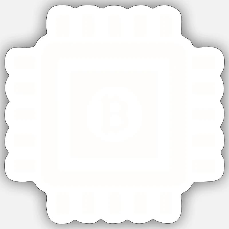 Bitcoin processor - Sticker taille S (10 x 10 cm) - blanc mat