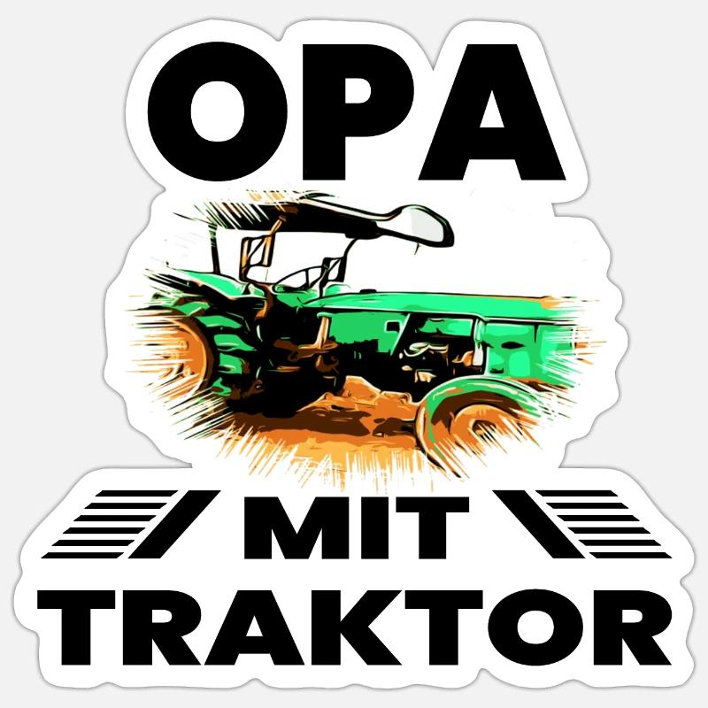 Traktor - Sticker Größe S (10 x 10 cm) - Mattweiß