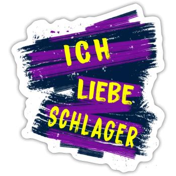 Ich liebe Schlager - Sticker Größe S (10 x 10 cm) - Mattweiß - Vorne