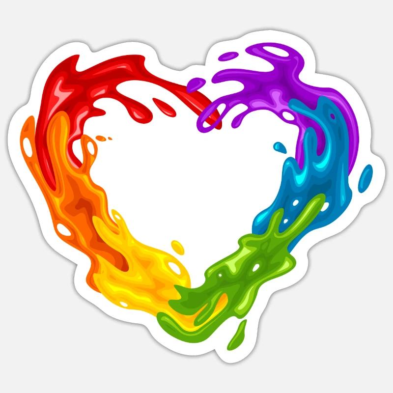 Regenbogenfarben Sticker Größe S (10 x 10 cm)