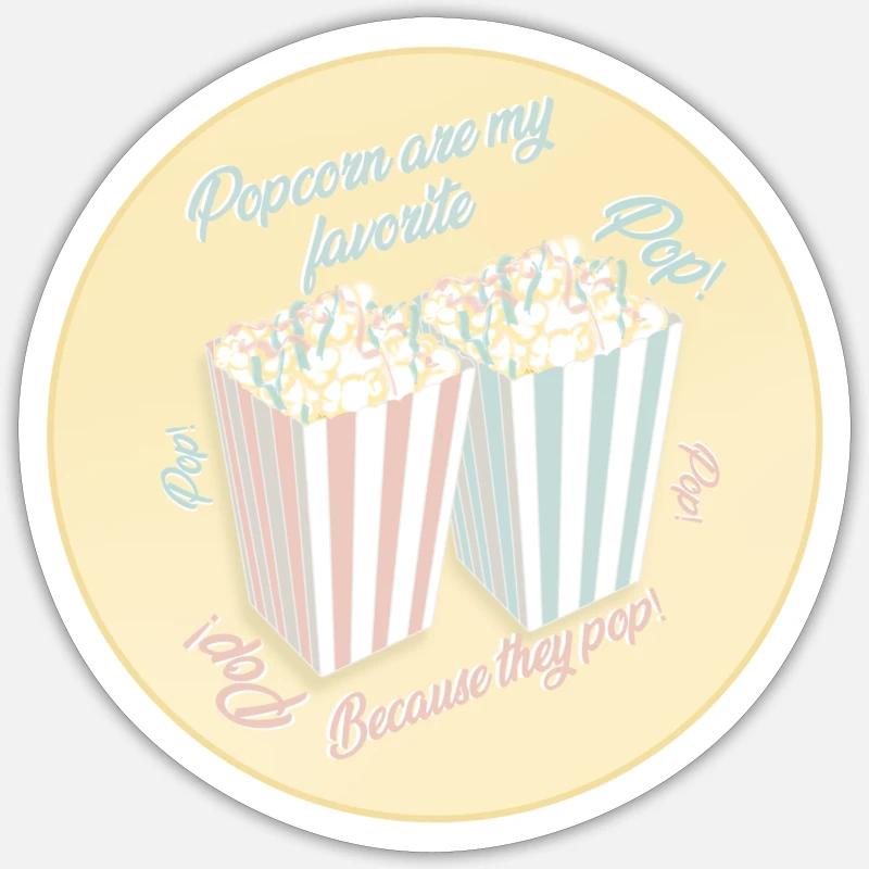 Pop-corn Sticker taille S (10 x 10 cm)