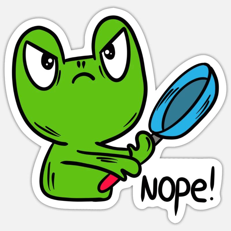 Funny frog, toad - Sticker size S (10 x 10 cm) - white matte
