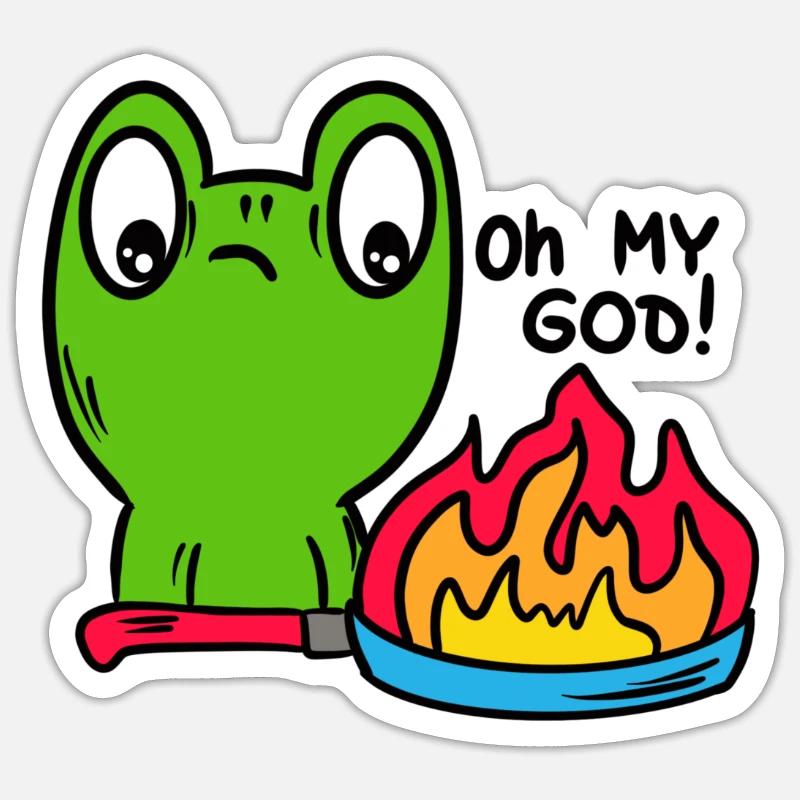 Funny frog, toad - Sticker size S (10 x 10 cm) - white matte