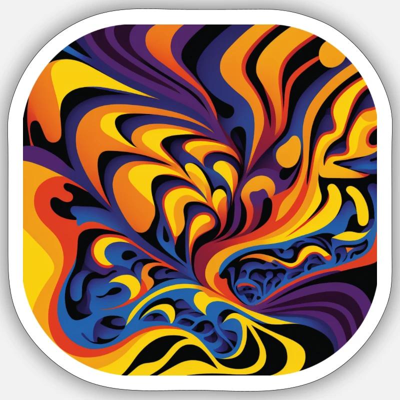 Abstrait - Sticker taille S (10 x 10 cm) - blanc mat
