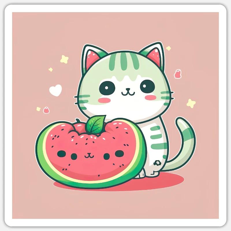 NekO+SuicA - Sticker taille S (10 x 10 cm) - blanc mat