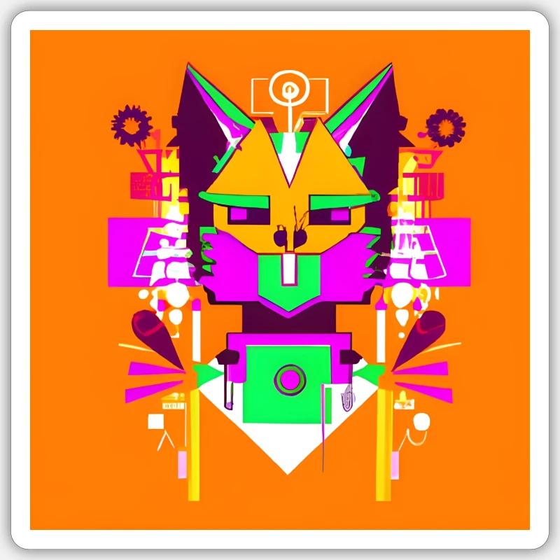 Android Cat Sticker size S (10 x 10 cm)