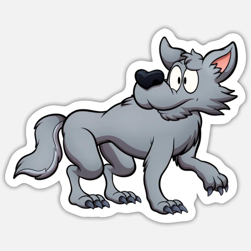 Grey Wolf - Sticker size S (10 x 10 cm) - white matte