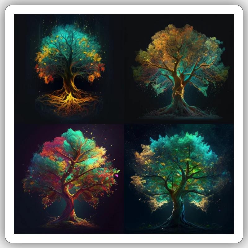 A tree - Sticker size S (10 x 10 cm) - white matte