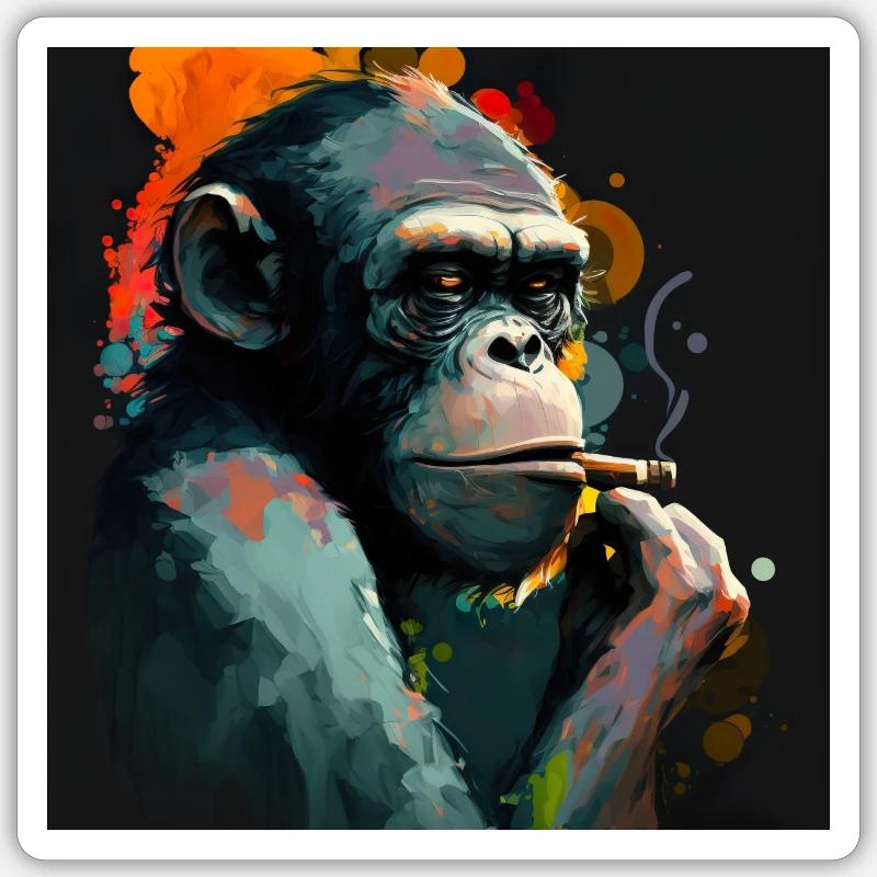 Premium Design Monkey Sticker size S (10 x 10 cm)