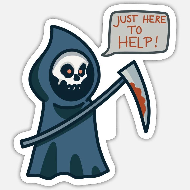 JUSTE LÀ POUR VOUS AIDER - Sticker taille S (10 x 10 cm) - blanc mat