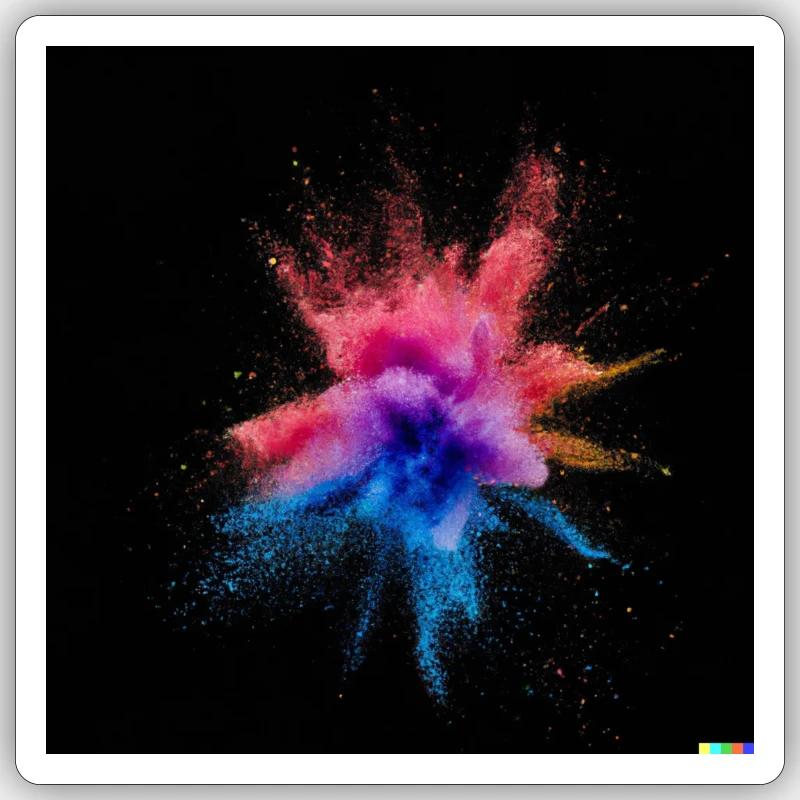 Farbexplosion - Sticker Größe S (10 x 10 cm) - Mattweiß