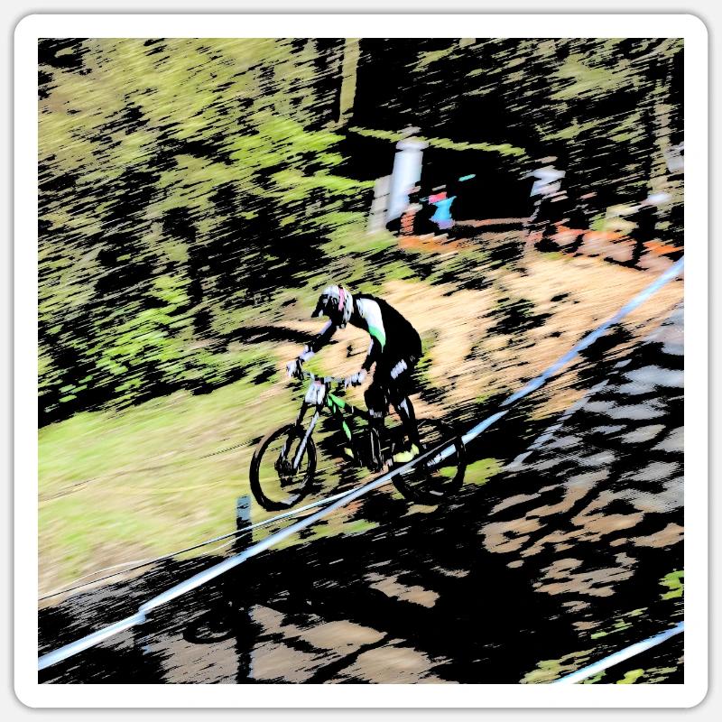 mtb vtt descente - Sticker taille S (10 x 10 cm) - blanc mat