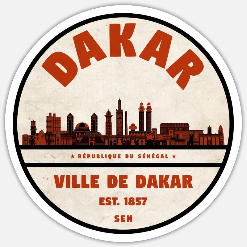 Dakar Senegal - Sticker size S (10 x 10 cm) - white matte