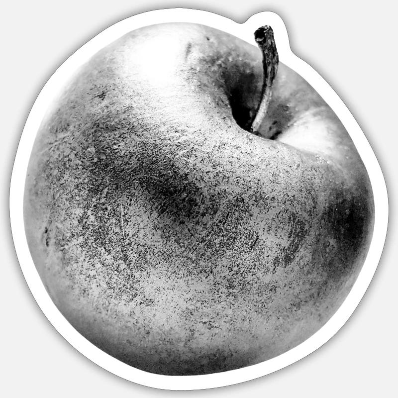 Silberner Apfel Sticker Größe S (10 x 10 cm)