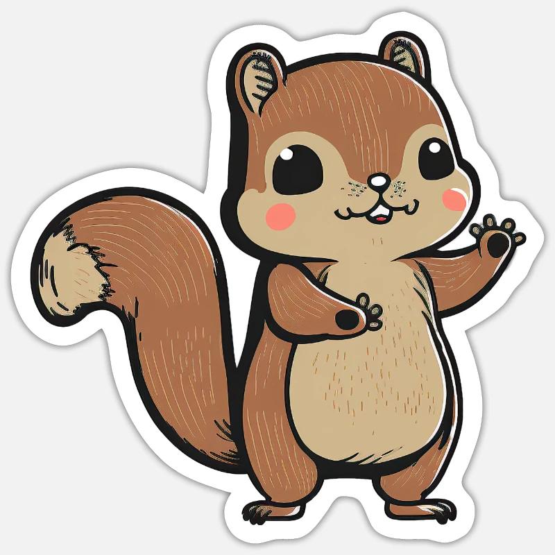 Kawaii Squirrels, Squirrels, Cheek Squirrels Sticker size S (10 x 10 cm)