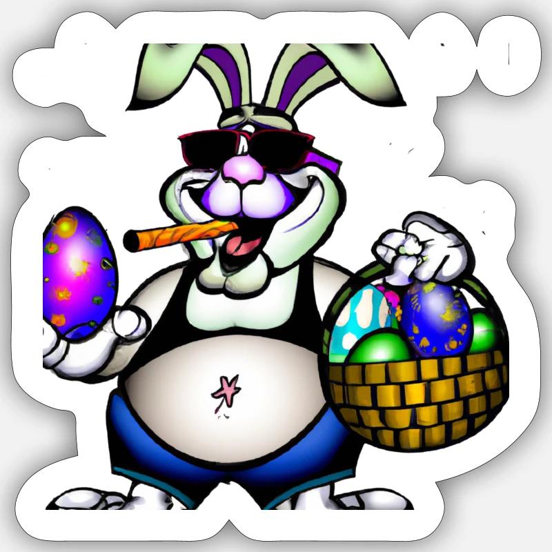 Easter with egg Sticker size S (10 x 10 cm)