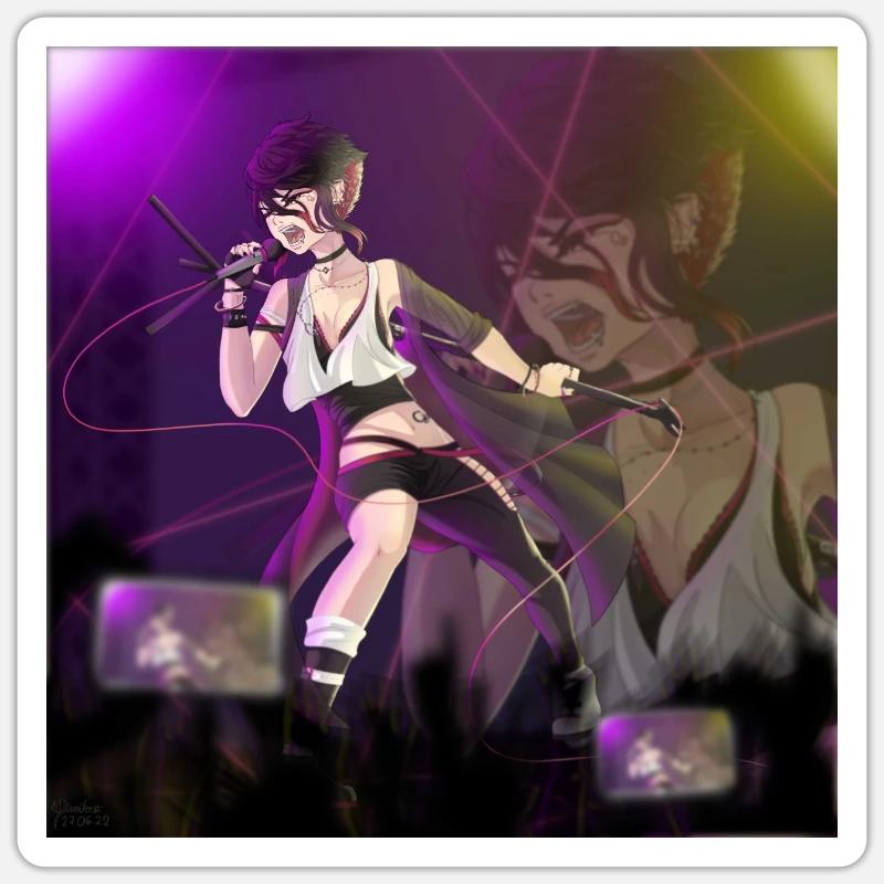 Ruby with background Sticker size S (10 x 10 cm)