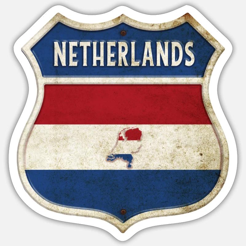 Design du drapeau des Pays-Bas - Sticker taille S (10 x 10 cm) - blanc mat