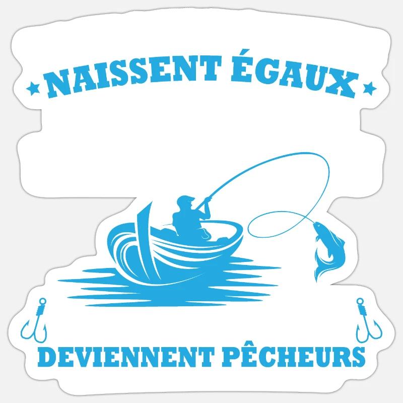 Les meilleurs deviennent pêcheurs - Sticker taille S (10 x 10 cm) - blanc mat
