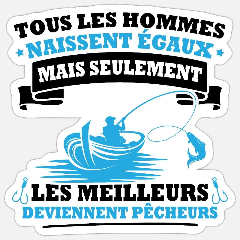 Les meilleurs deviennent pêcheurs - Sticker taille S (10 x 10 cm) - blanc mat