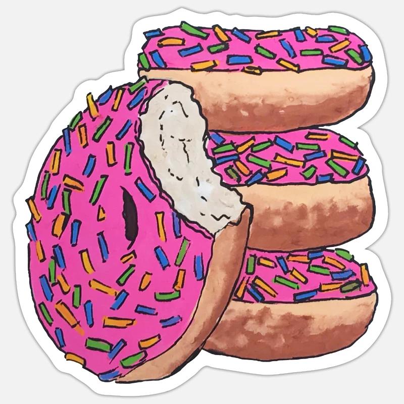 Donut stack pink delicious snack Sticker size S (10 x 10 cm)