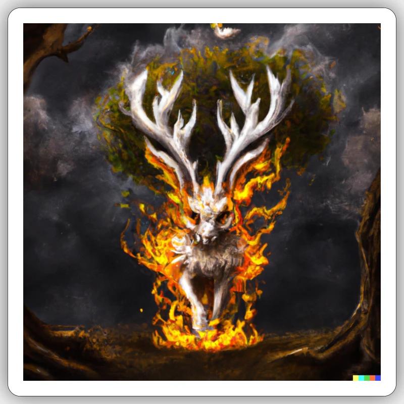 DALL E Wolpertinger Sticker Größe S (10 x 10 cm)