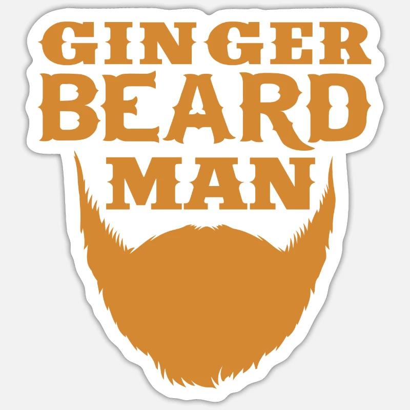 Ginger Beard Man - Sticker size S (10 x 10 cm) - white matte