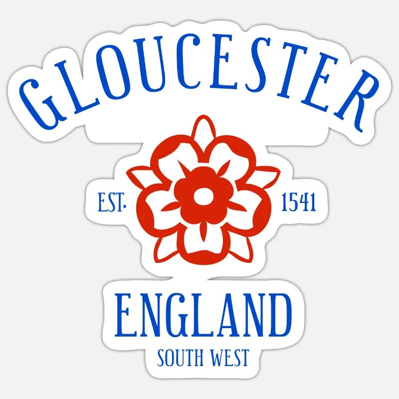 GLOUCESTER England - Sticker size S (10 x 10 cm) - white matte