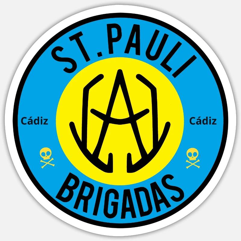 St. Pauli Brigadas - Sticker Größe S (10 x 10 cm) - Mattweiß