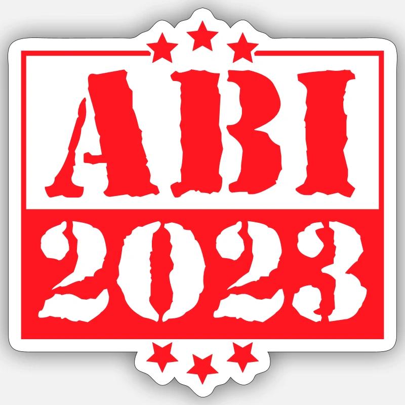Abi 2023 - Abitur Abschluss Studium Abiturient - Sticker Größe S (10 x 10 cm) - Mattweiß