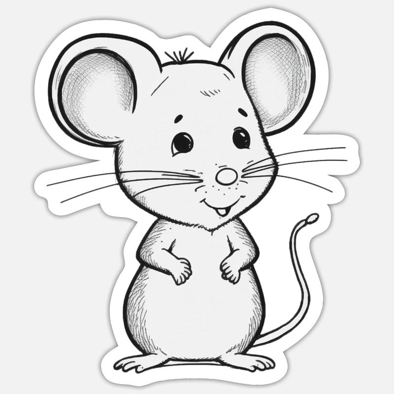 Tiny Mouse - Cute and Curious Sticker Größe S (10 x 10 cm)