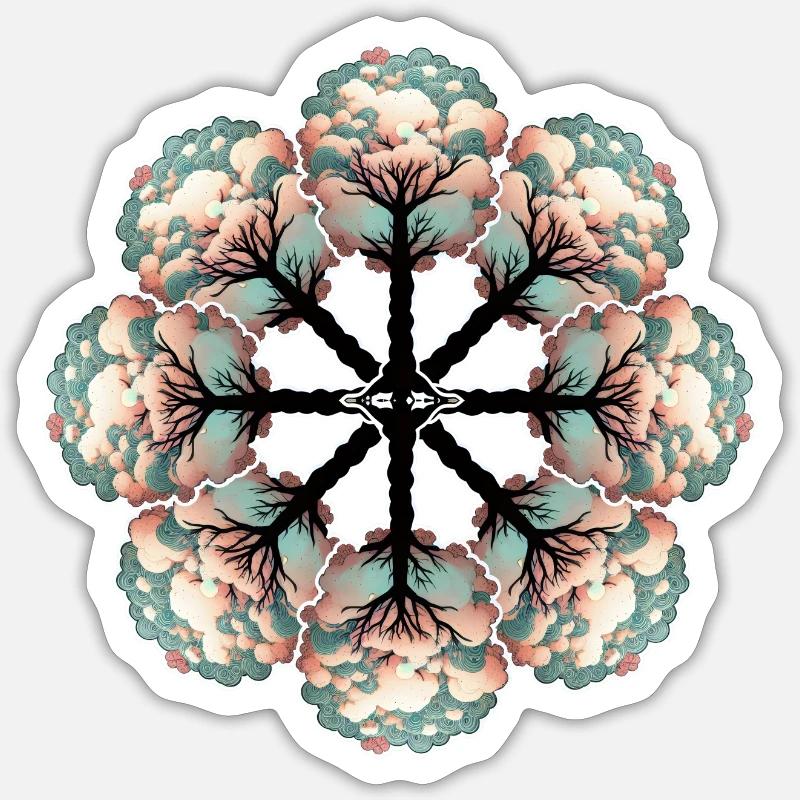 Mandala Trees 3 Sticker taille S (10 x 10 cm)
