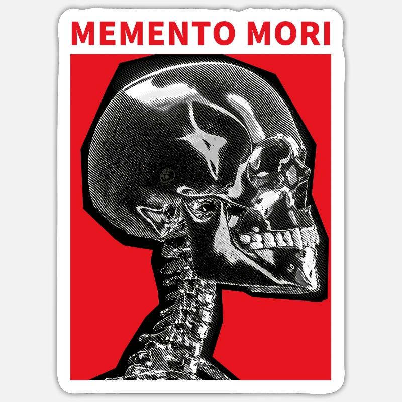 Schädel Memento Mori - Sticker Größe S (10 x 10 cm) - Mattweiß