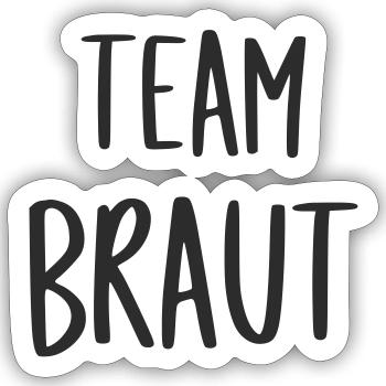 Team Braut Junggesellenabschied - Sticker Größe S (10 x 10 cm) - Mattweiß - Vorne