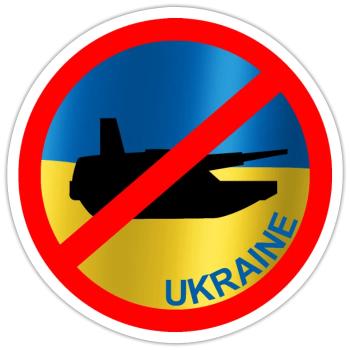 Ukraine Flagge Frieden - Sticker Größe S (10 x 10 cm) - Mattweiß - Vorne