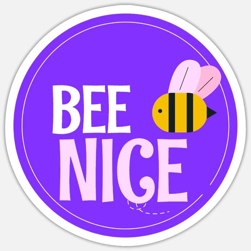 Bee Nice - Sticker Größe S (10 x 10 cm) - Mattweiß