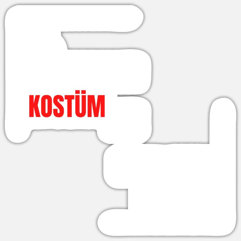 Fasching Karneval Kostüm 2023 - Sticker Größe S (10 x 10 cm) - Mattweiß