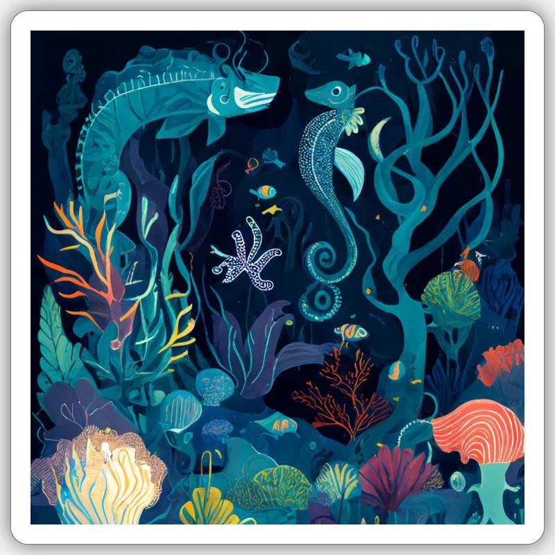 Temps de jeu maritime - Sticker taille S (10 x 10 cm) - blanc mat