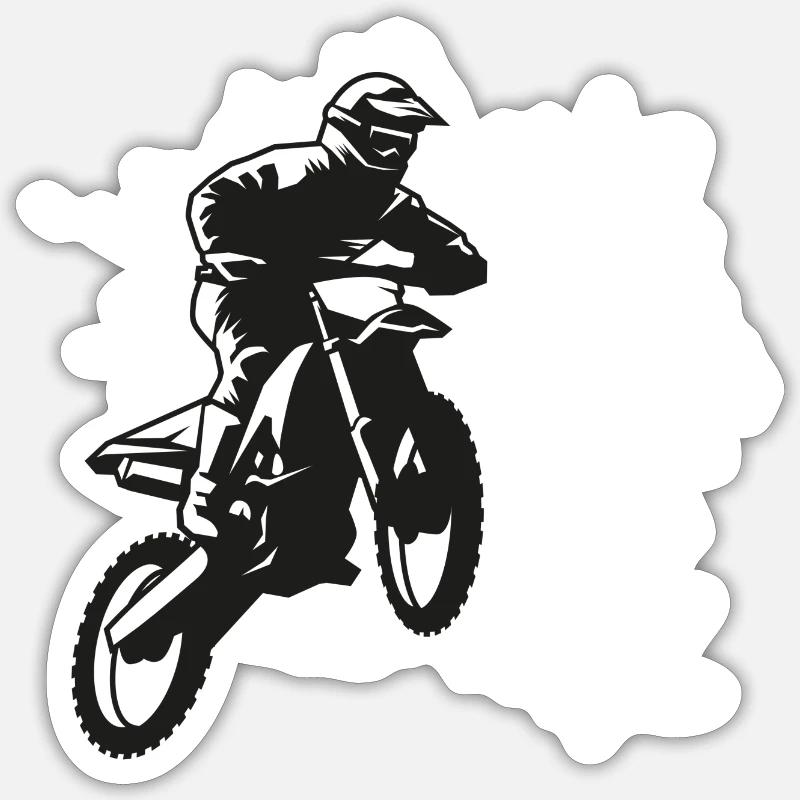 SUPER MOTO splash - Sticker taille S (10 x 10 cm) - blanc mat