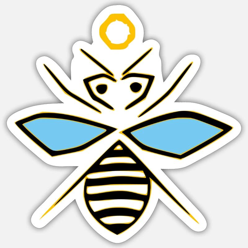 Stylized bee - Sticker size S (10 x 10 cm) - white matte