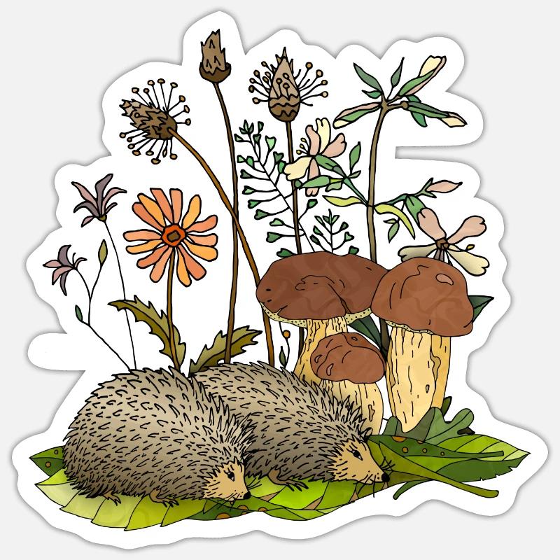 Hedgehogs - Sticker size S (10 x 10 cm) - white matte