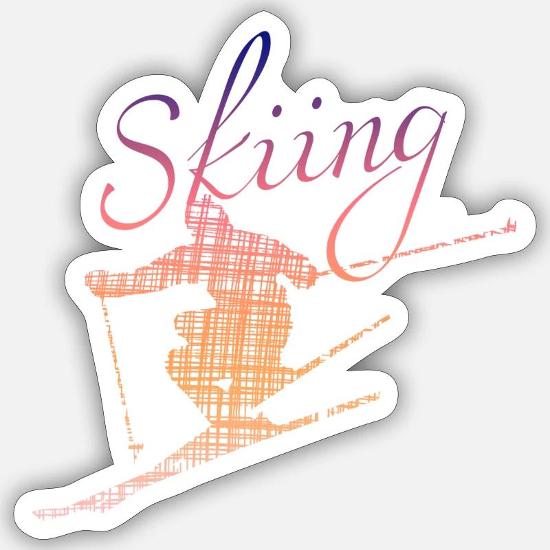 Skiing Sticker Größe S (10 x 10 cm)