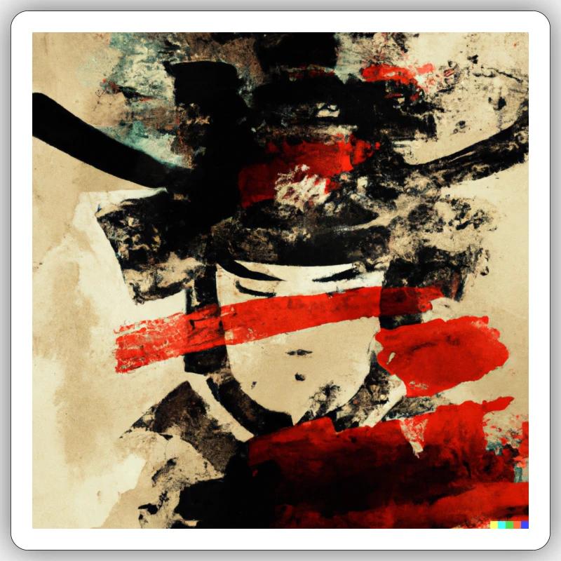 Beauté cachée du samouraï - Sticker taille S (10 x 10 cm) - blanc mat