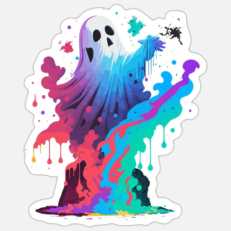 Dancing Ghost - Sticker size S (10 x 10 cm) - white matte