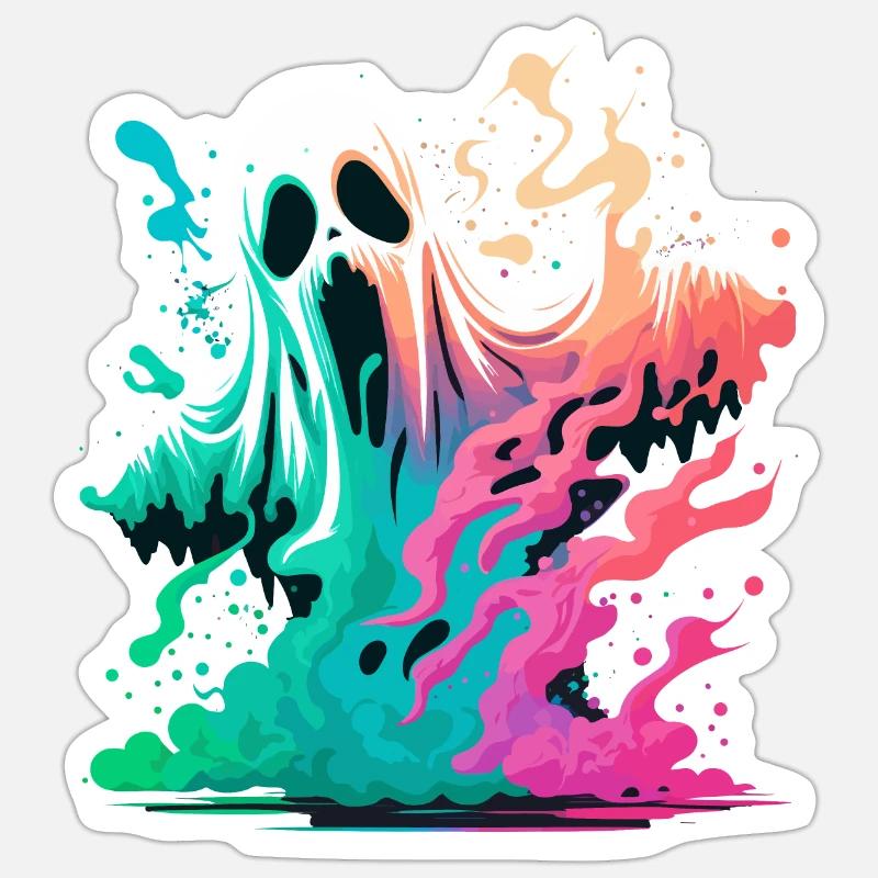Scary Ghost - Sticker size S (10 x 10 cm) - white matte