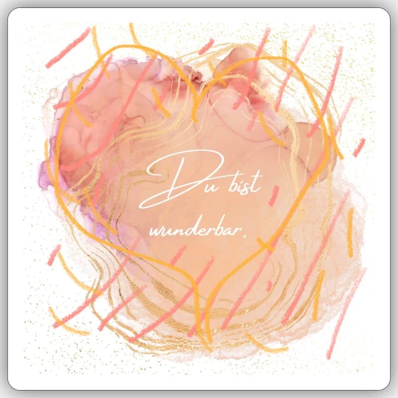 du bist wunderbar - Sticker Größe S (10 x 10 cm) - Mattweiß