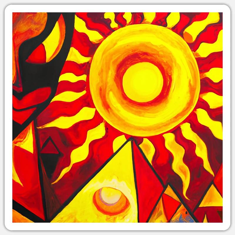 Alien visitant les pyramides Sticker taille S (10 x 10 cm)