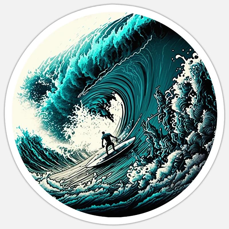 Riding the Wave - Sticker Größe S (10 x 10 cm) - Mattweiß