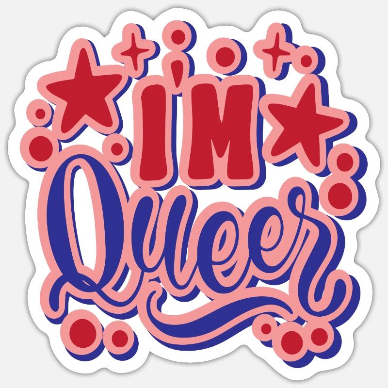I´m Queer - Sticker Größe S (10 x 10 cm) - Mattweiß