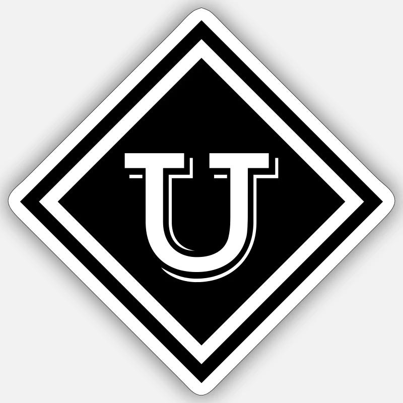 U in a cube - Sticker size S (10 x 10 cm) - white matte
